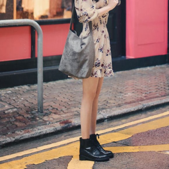 Long-Sleeved Floral Print Chiffon Dress Size Small in Light Tan - Picture 7 of 15